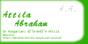 attila abraham business card